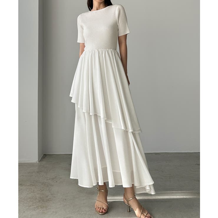 Louere ニットドッキングティアードワンピース | Louere | 詳細画像9 