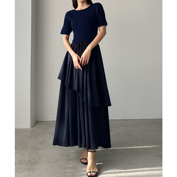 Louere ニットドッキングティアードワンピース | Louere | 詳細画像15 