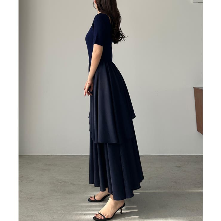 Louere ニットドッキングティアードワンピース | Louere | 詳細画像18 