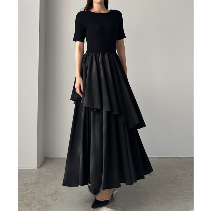 Louere ニットドッキングティアードワンピース | Louere | 詳細画像3 