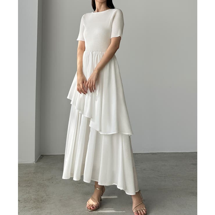 Louere ニットドッキングティアードワンピース | Louere | 詳細画像8 