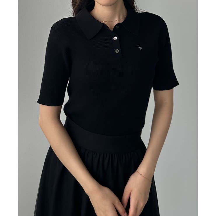 Louere ロゴ刺繍半袖リブニットポロ | Louere | 詳細画像14 