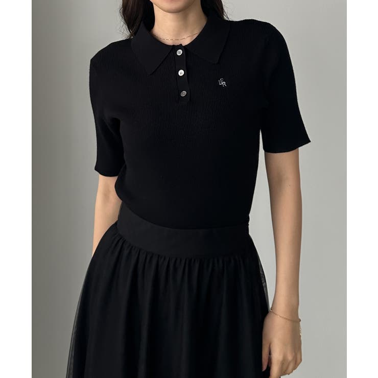 Louere ロゴ刺繍半袖リブニットポロ | Louere | 詳細画像15 