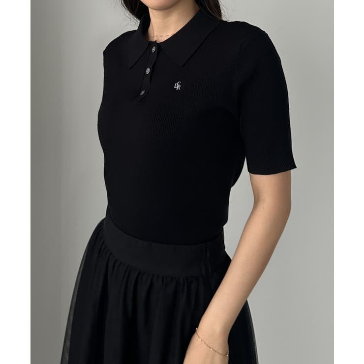 Louere ロゴ刺繍半袖リブニットポロ | Louere | 詳細画像16 