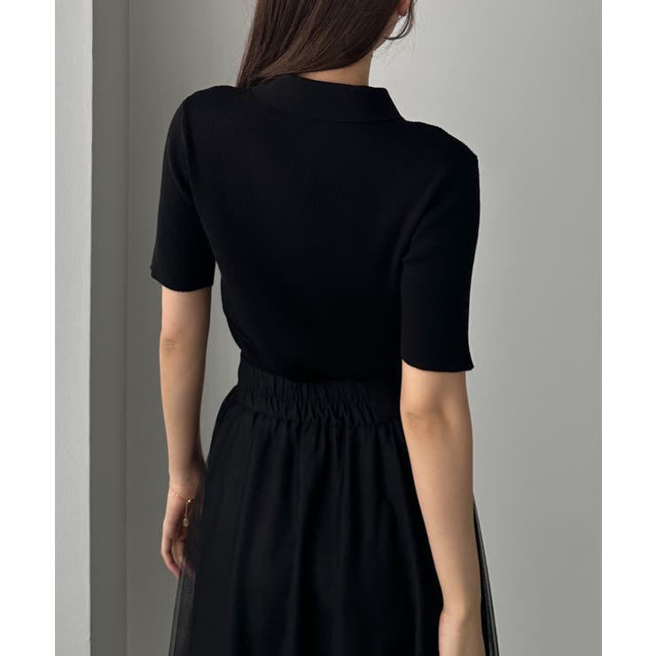 Louere ロゴ刺繍半袖リブニットポロ | Louere | 詳細画像17 