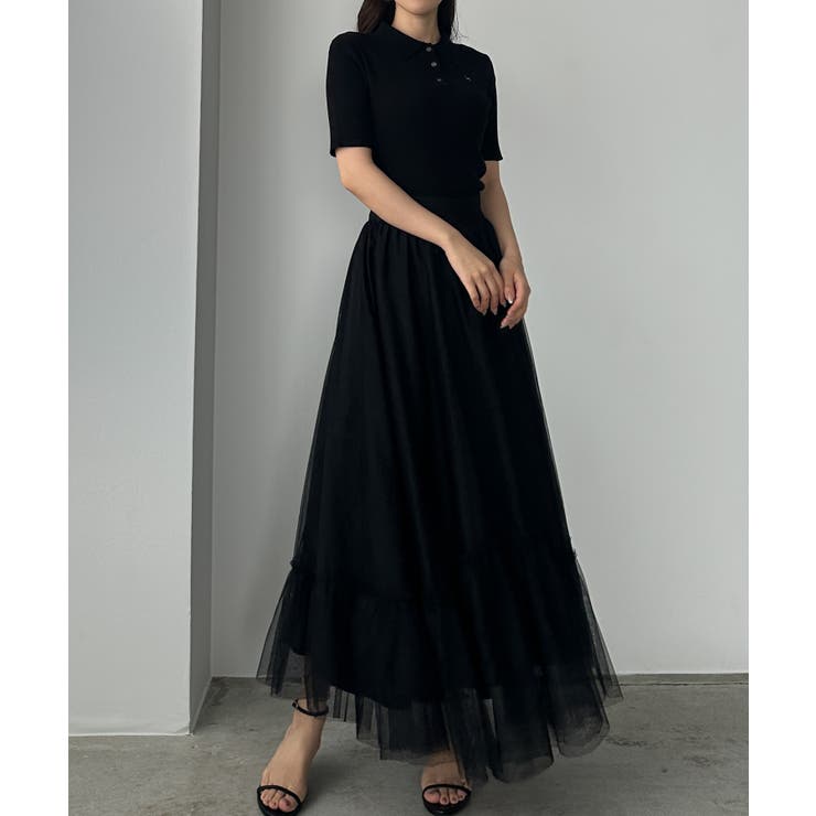 Louere ロゴ刺繍半袖リブニットポロ | Louere | 詳細画像18 