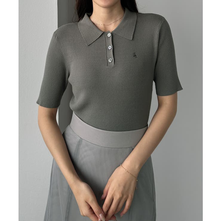 Louere ロゴ刺繍半袖リブニットポロ | Louere | 詳細画像19 