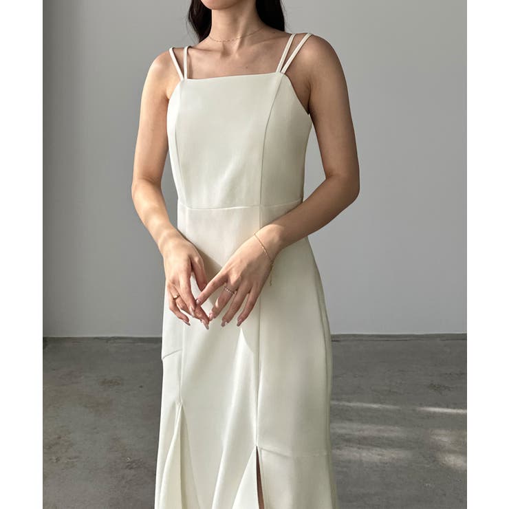 Louere イレヘム深スリットマーメイドキャミワンピース[品番