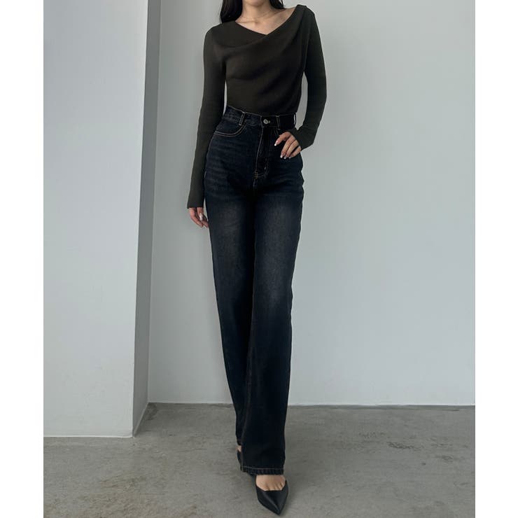 Louere 薄手ドレープリブニットトップス | Louere | 詳細画像14 