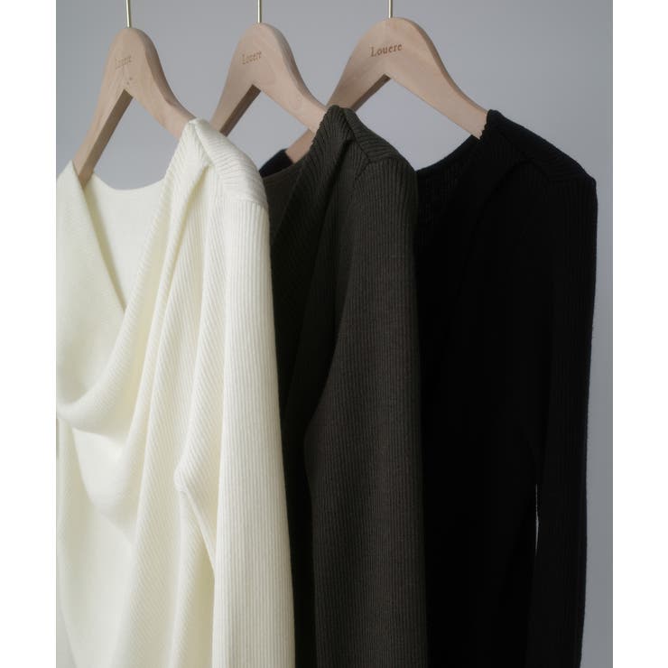 Louere 薄手ドレープリブニットトップス | Louere | 詳細画像17 
