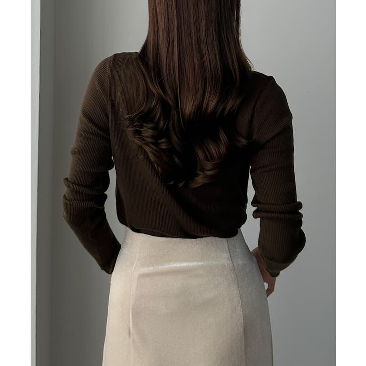 Louere 薄手ドレープリブニットトップス | Louere | 詳細画像20 