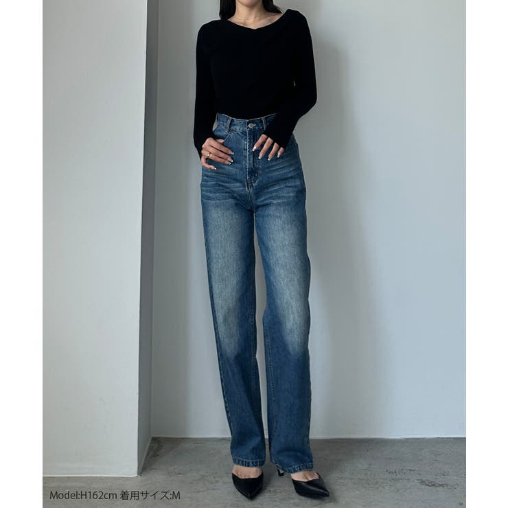 Louere 薄手ドレープリブニットトップス | Louere | 詳細画像2 