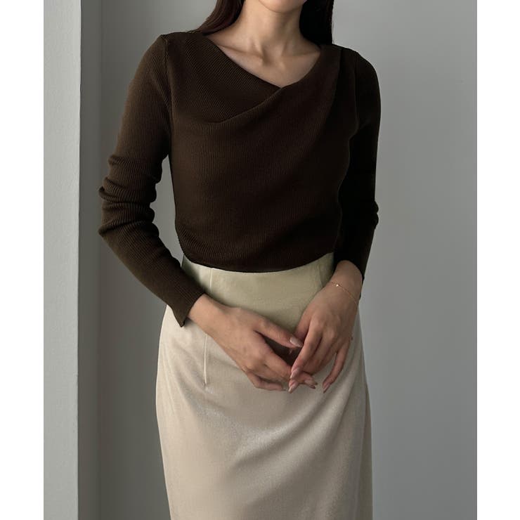 Louere 薄手ドレープリブニットトップス | Louere | 詳細画像21 