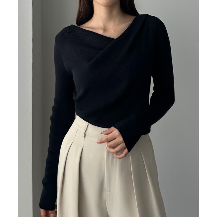 Louere 薄手ドレープリブニットトップス | Louere | 詳細画像22 