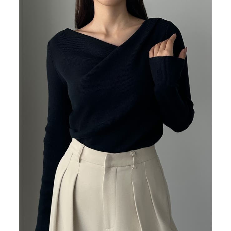 Louere 薄手ドレープリブニットトップス | Louere | 詳細画像23 