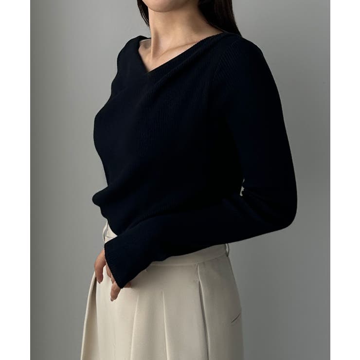 Louere 薄手ドレープリブニットトップス | Louere | 詳細画像24 