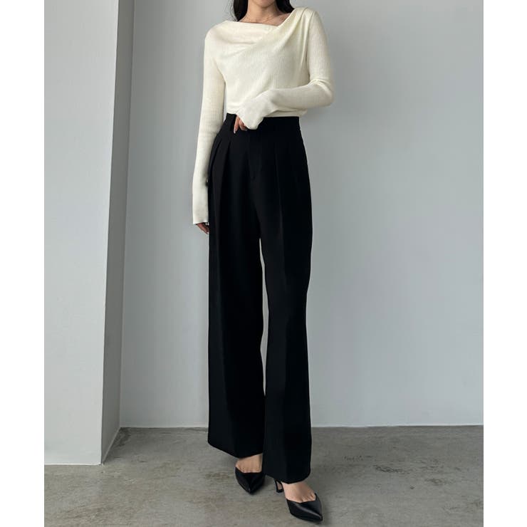 Louere 薄手ドレープリブニットトップス | Louere | 詳細画像8 