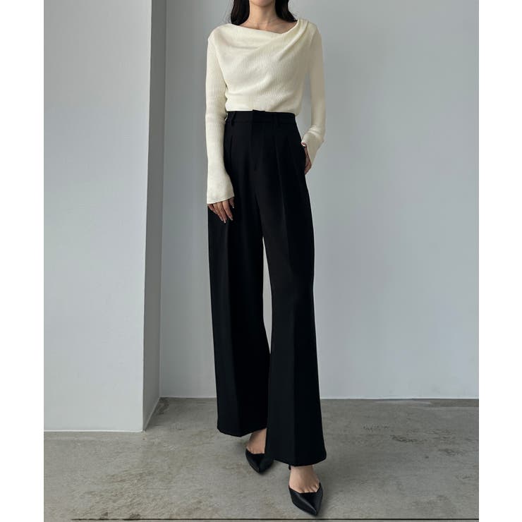 Louere 薄手ドレープリブニットトップス | Louere | 詳細画像9 