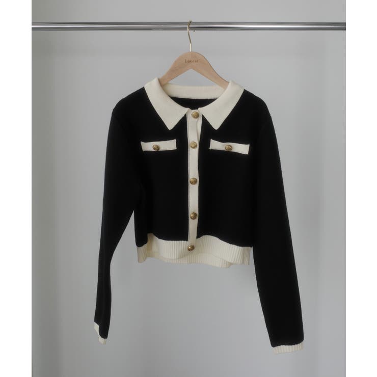 Louere バイカラー襟付きニットカーディガン | Louere | 詳細画像19 