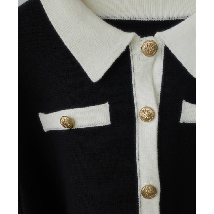 Louere バイカラー襟付きニットカーディガン | Louere | 詳細画像21 