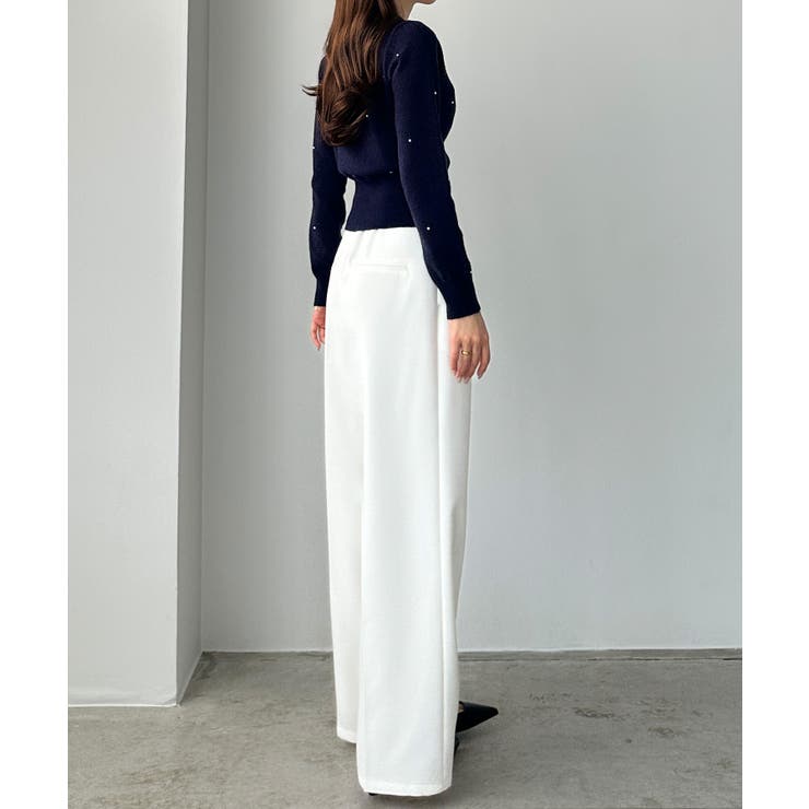 Louere ランダムパールウエストシェイプニットカーディガン | Louere | 詳細画像12 