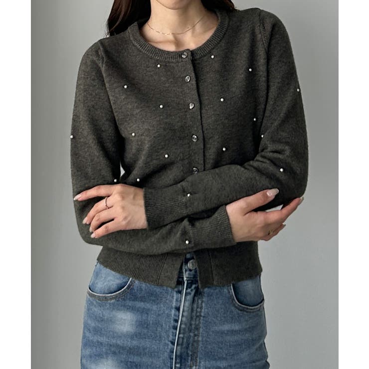 Louere ランダムパールウエストシェイプニットカーディガン | Louere | 詳細画像13 