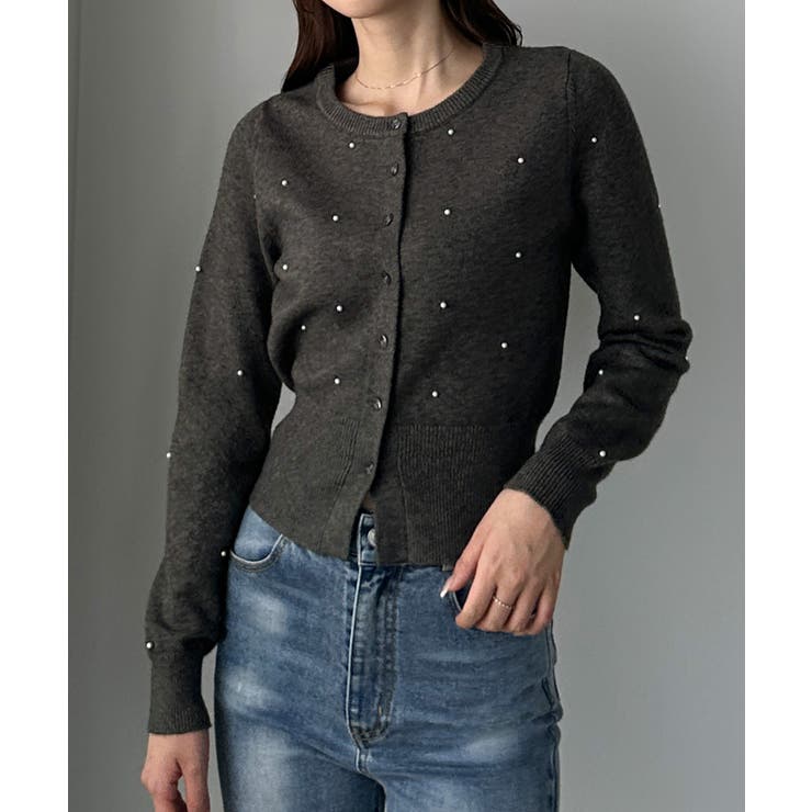 Louere ランダムパールウエストシェイプニットカーディガン | Louere | 詳細画像14 