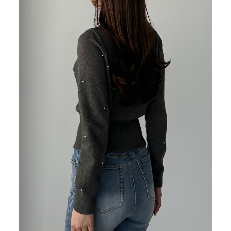 Louere ランダムパールウエストシェイプニットカーディガン | Louere | 詳細画像16 