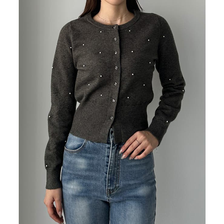 Louere ランダムパールウエストシェイプニットカーディガン | Louere | 詳細画像17 