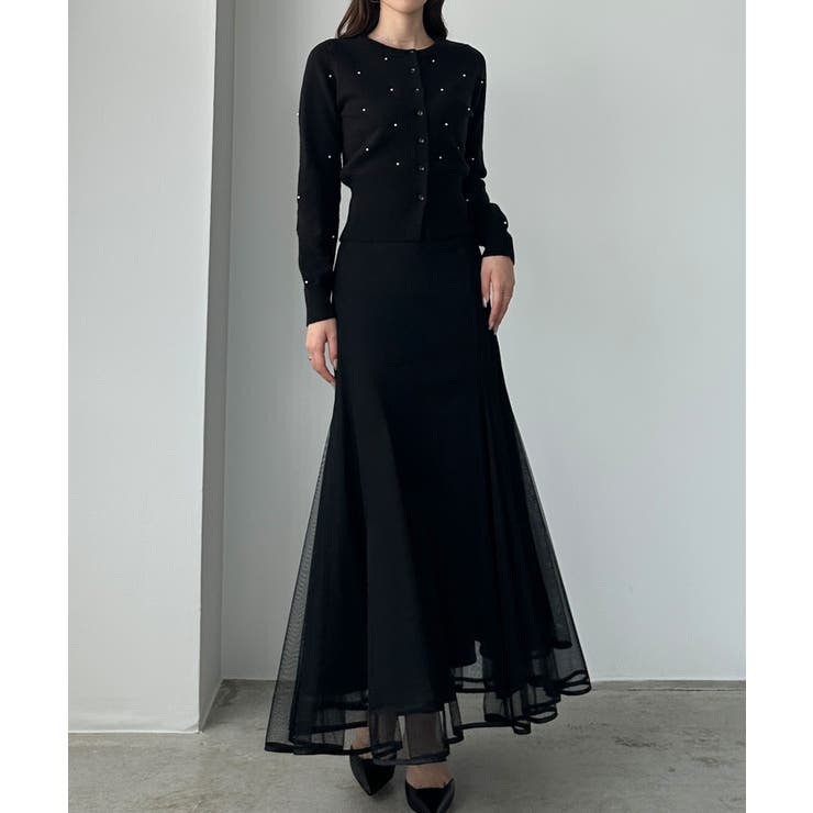 Louere ランダムパールウエストシェイプニットカーディガン | Louere | 詳細画像6 