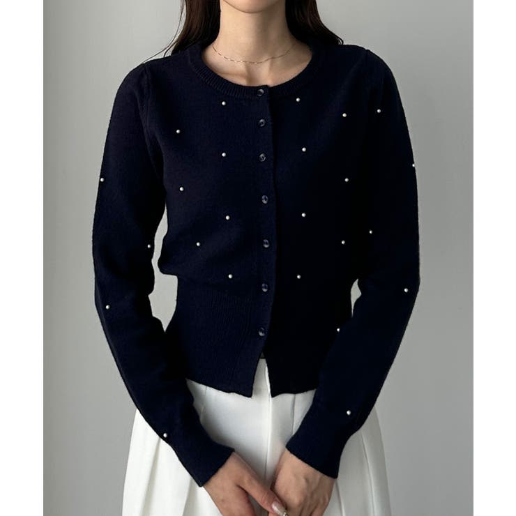 Louere ランダムパールウエストシェイプニットカーディガン | Louere | 詳細画像8 