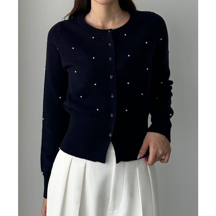 Louere ランダムパールウエストシェイプニットカーディガン | Louere | 詳細画像9 