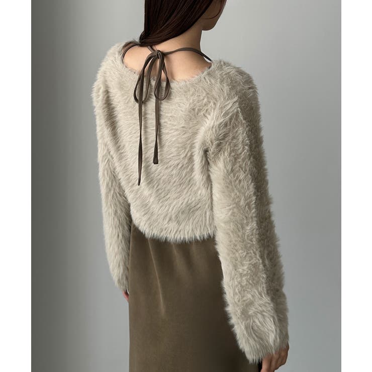 Louere シャギーショートニット＋セミフレアキャミワンピースSET | Louere | 詳細画像24 