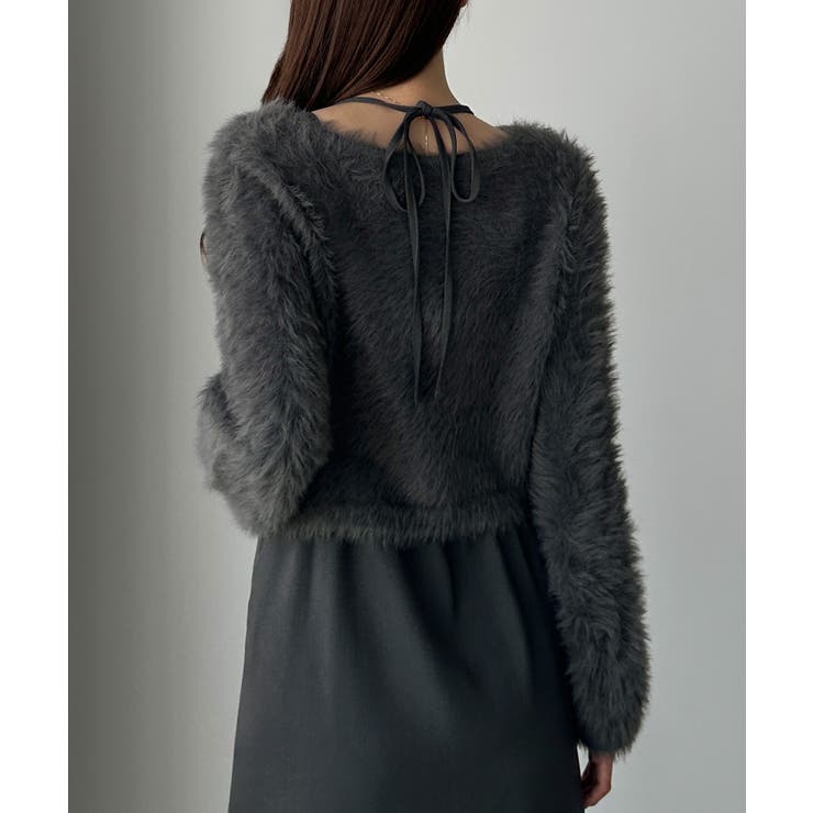 Louere シャギーショートニット＋セミフレアキャミワンピースSET | Louere | 詳細画像28 