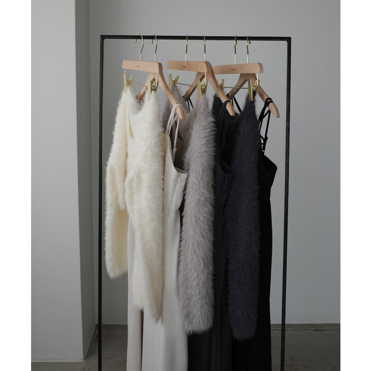 Louere シャギーショートニット＋セミフレアキャミワンピースSET | Louere | 詳細画像33 