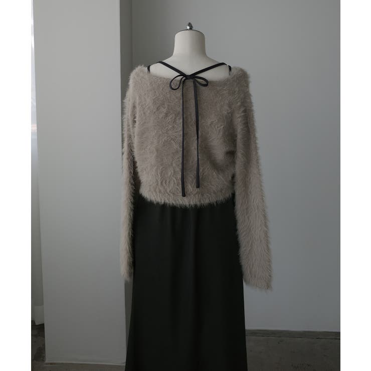 Louere シャギーショートニット＋セミフレアキャミワンピースSET | Louere | 詳細画像35 