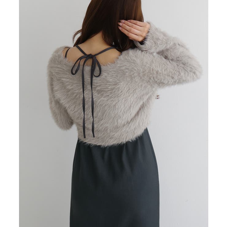 Louere シャギーショートニット＋セミフレアキャミワンピースSET | Louere | 詳細画像42 