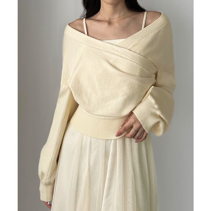 Louere カシュクールニット＋ラッフルチュールキャミワンピースSET | Louere | 詳細画像13 