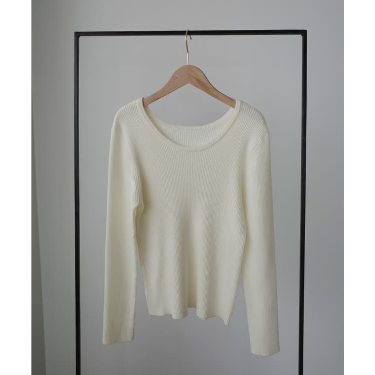 Louere 薄手前後2wayUネックリブニット | Louere | 詳細画像17 