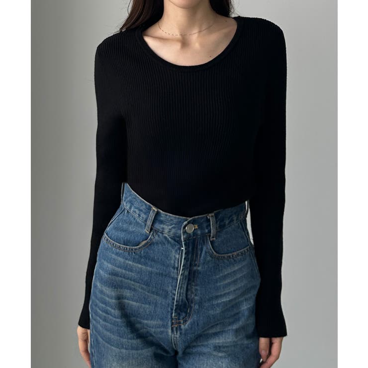 Louere 薄手前後2wayUネックリブニット | Louere | 詳細画像6 