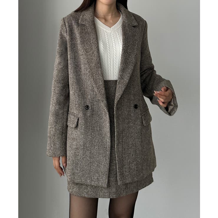 Louere ヘリンボーンテーラードジャケット＋ミニスカートSET | Louere | 詳細画像17 