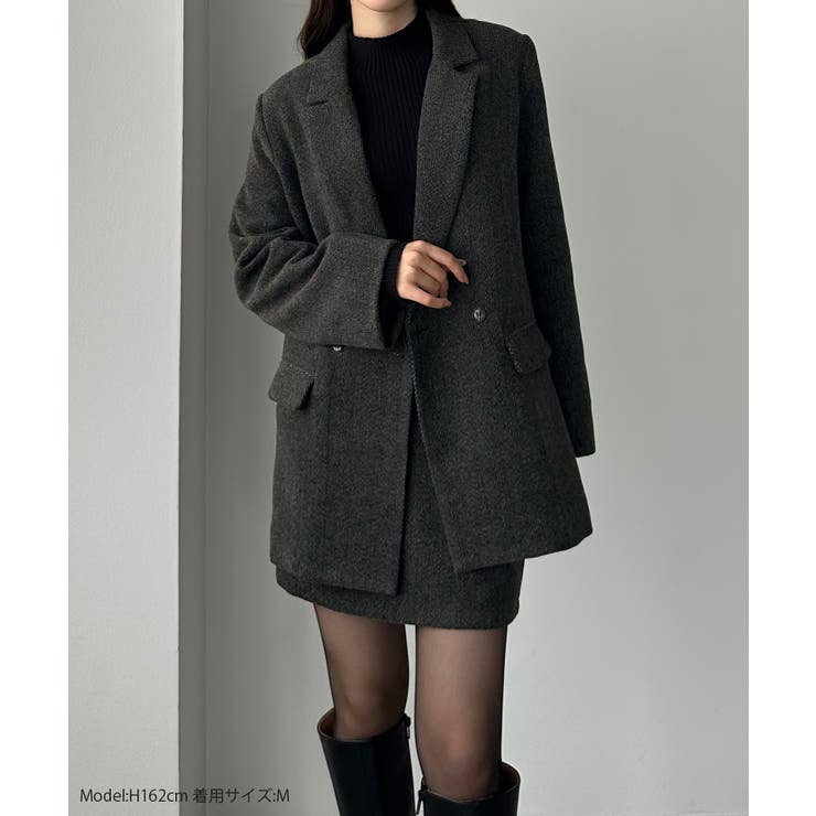 Louere ヘリンボーンテーラードジャケット＋ミニスカートSET | Louere | 詳細画像2 