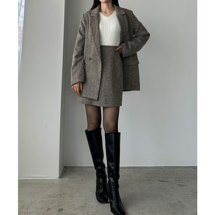 Louere ヘリンボーンテーラードジャケット＋ミニスカートSET | Louere | 詳細画像21 