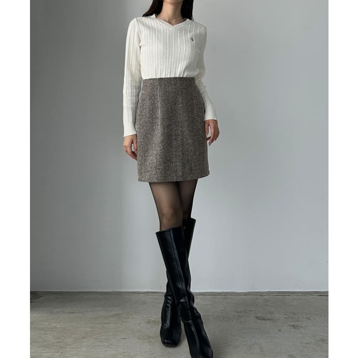 Louere ヘリンボーンテーラードジャケット＋ミニスカートSET | Louere | 詳細画像23 