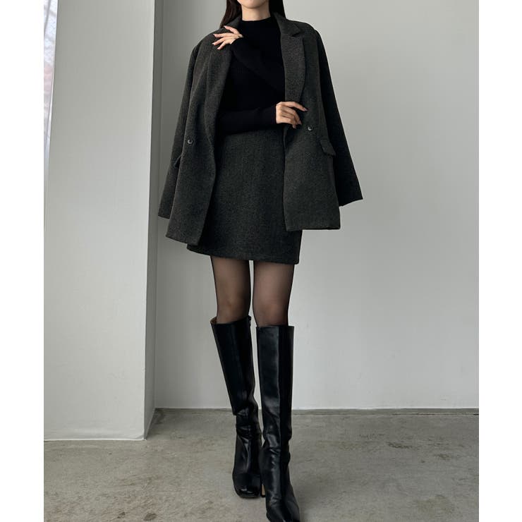 Louere ヘリンボーンテーラードジャケット＋ミニスカートSET | Louere | 詳細画像5 