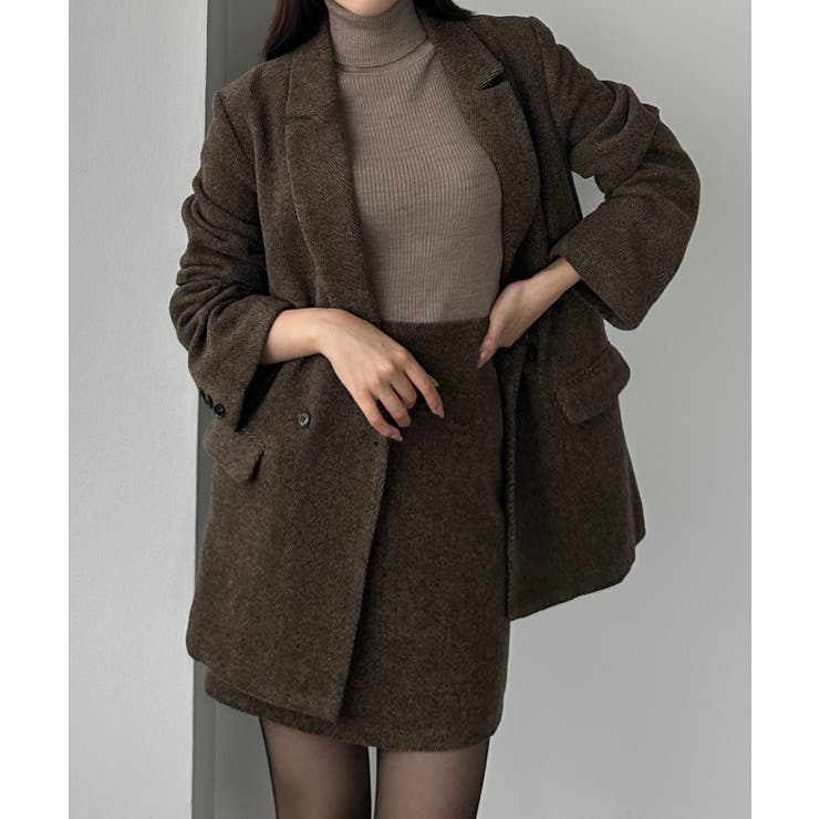 Louere ヘリンボーンテーラードジャケット＋ミニスカートSET | Louere | 詳細画像8 