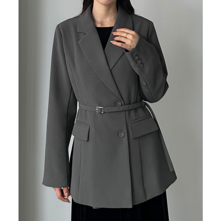 Louere ベルト付きウエストシェイプジャケット | Louere | 詳細画像12 