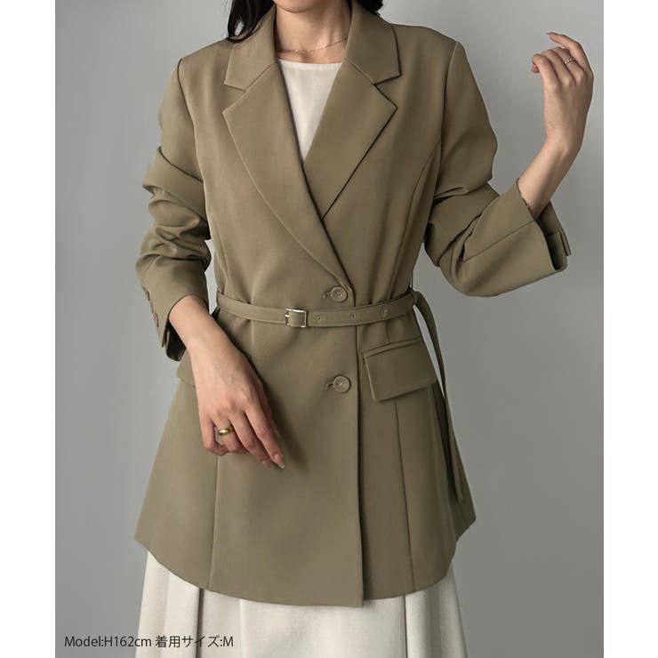 Louere ベルト付きウエストシェイプジャケット | Louere | 詳細画像2 