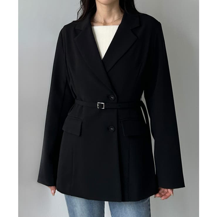 Louere ベルト付きウエストシェイプジャケット | Louere | 詳細画像7 