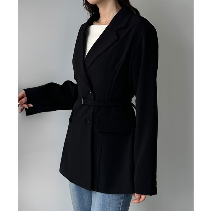 Louere ベルト付きウエストシェイプジャケット | Louere | 詳細画像8 